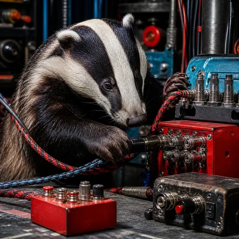 Stylised badger representing Dex Forge hardening the playback chain
