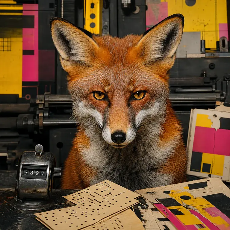 Stylised fox representing Kade Mercer hunting for audience signal