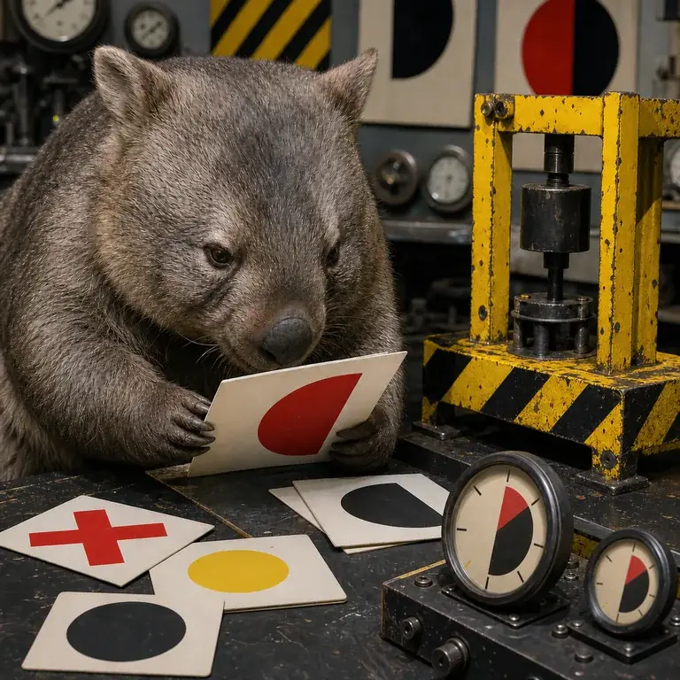Stylised wombat representing Bront Hale checking the release test cards